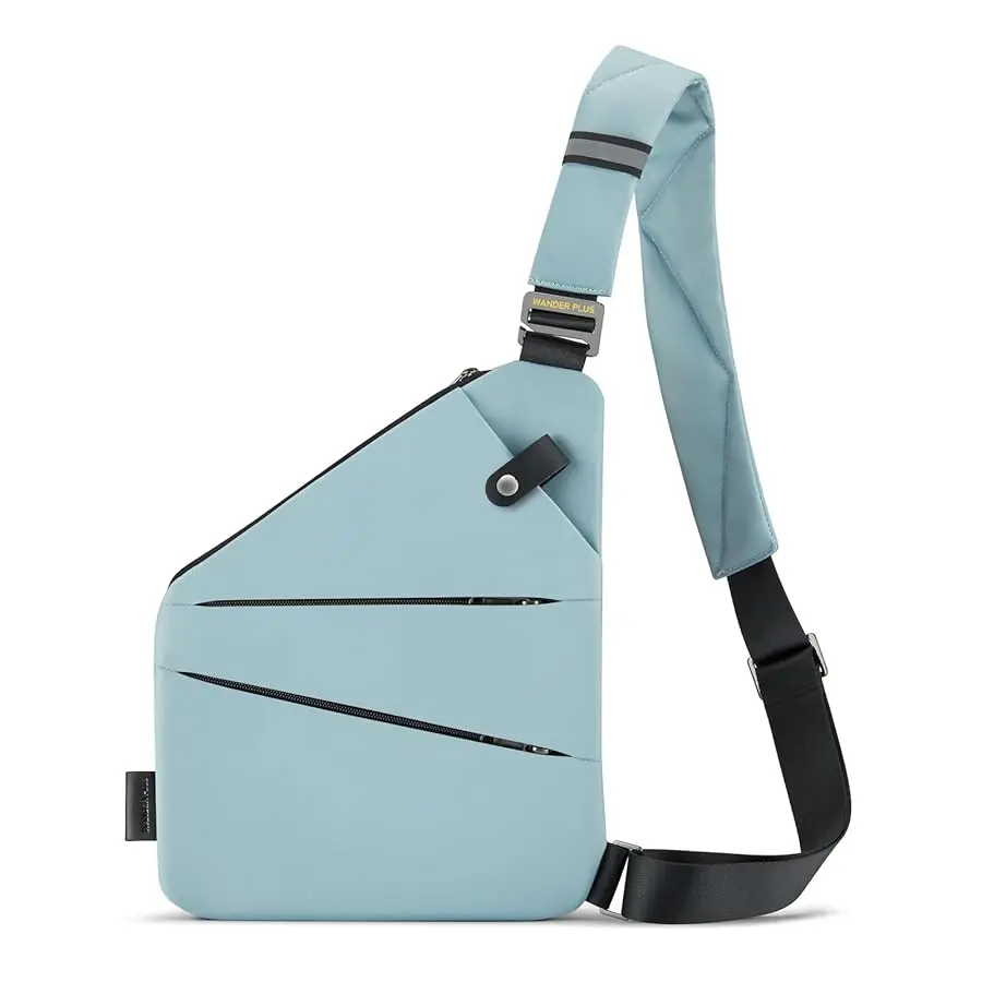 WANDER PLUS® Anti Theft Crossbody Travel Bag for Women Men, Multi-Pocket Crossbody Bag, Slim Sling Bag with Adjustable Strap