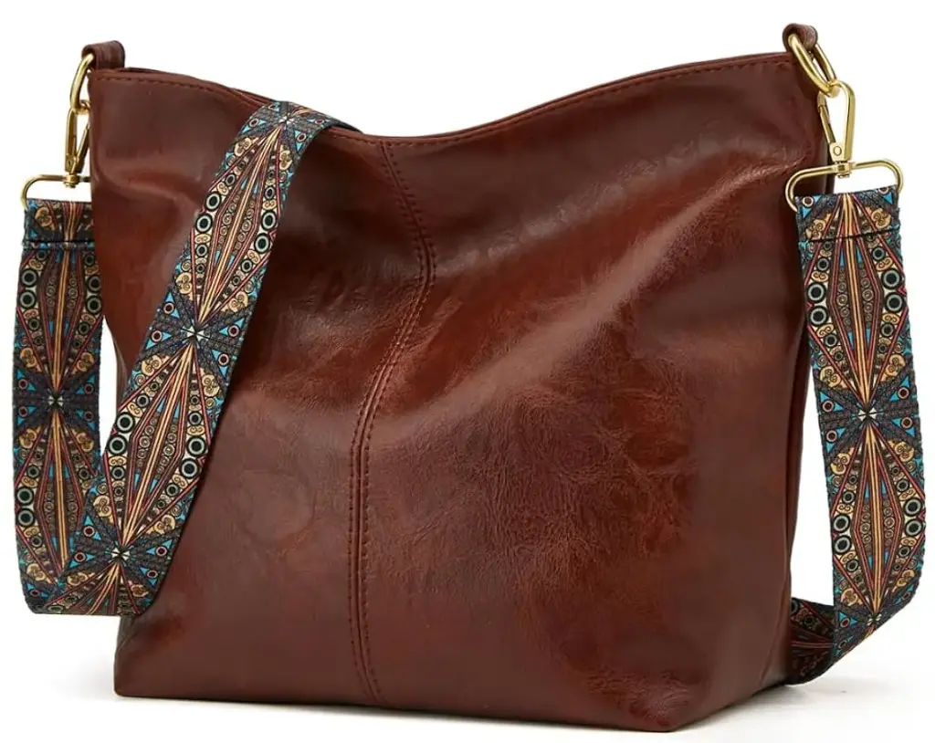 Hobo Bag for Women Crossbody Handbags Large Designer Ladies Bucket Purse PU Leather Shoulder Bags with Wide Shoulder Strap
