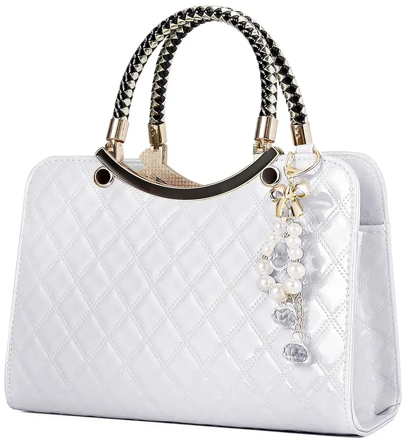 TIBES Shiny Patent Leather Women Purses Satchel Handbags Ladies Fashion Top Handle Handbags Crossbody Shoulder Bags